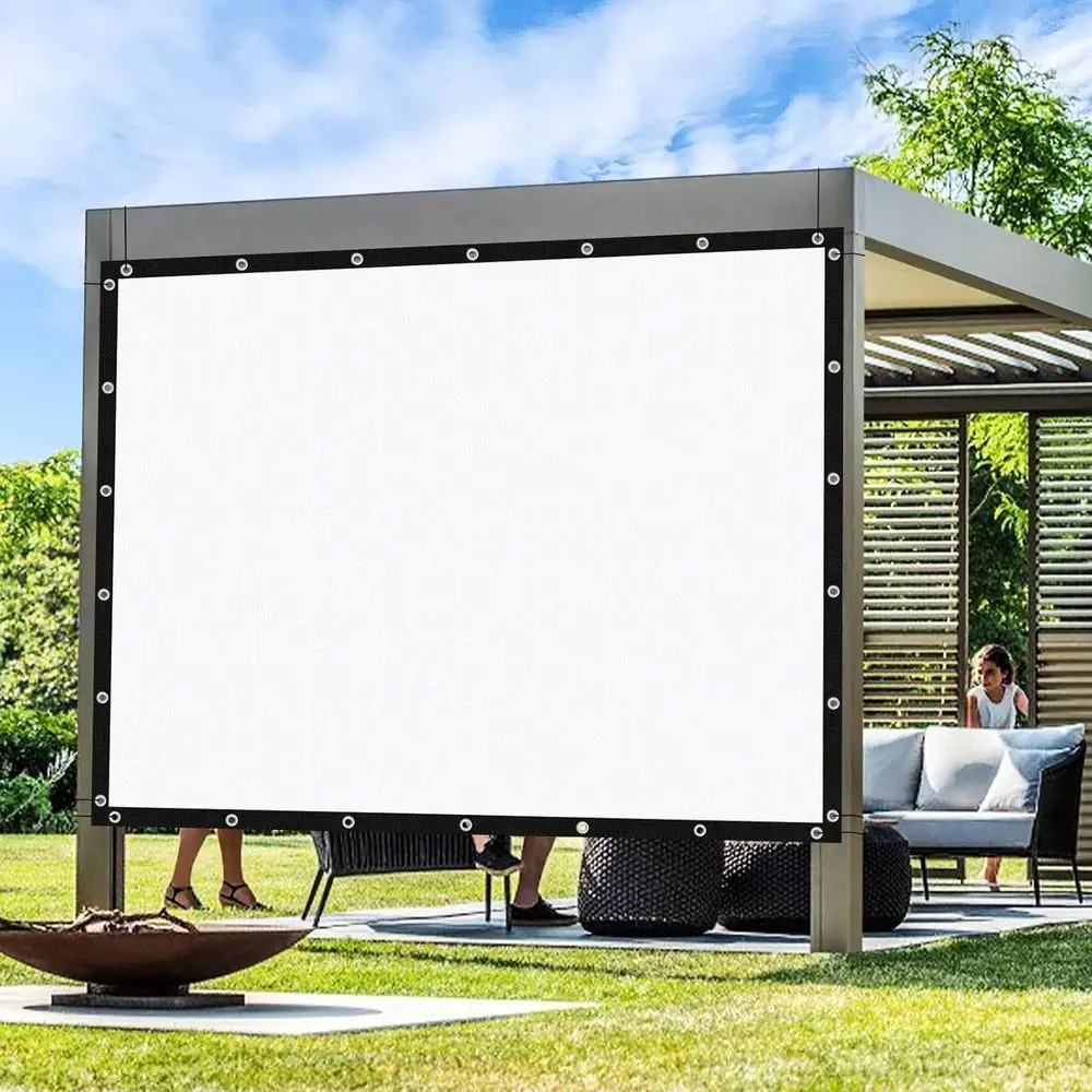 10x12 Foot Outdoor Pergola Shade Sail with Grommets, White, Commercial-Grade Privacy Screen