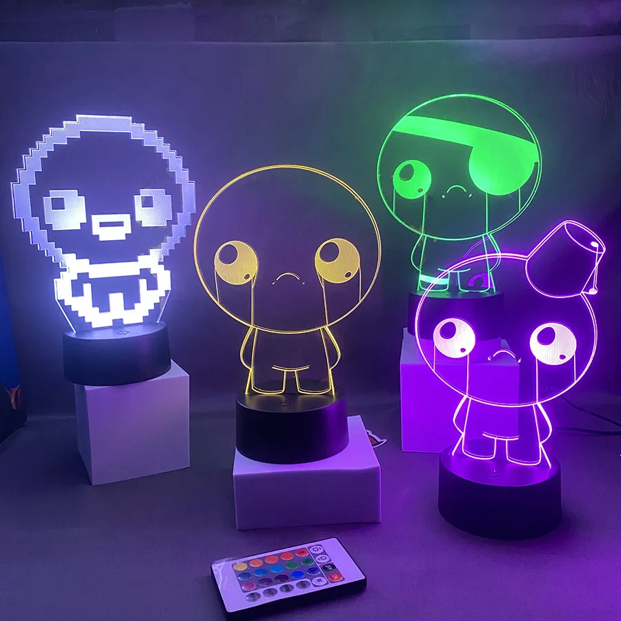 Hot Game The Binding of Isaac Rebirth 3D Led Nightlight Birthday Gift For Boyfriend Gamer Kid Bedroom Decor Isaac Neon Lava Lamp