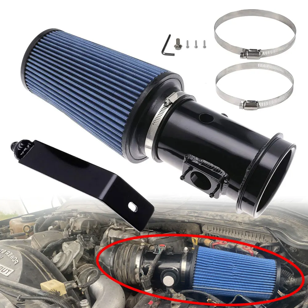 Cold Aair Intake System Kit Aluminum For Ford F-250 F-350 F-450 08-10 6.4l With Air Filter Powerstroke Diesel