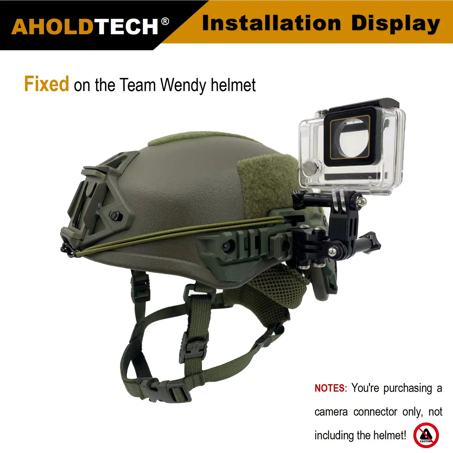 Aholdtech  360multi-Angle adjustment Ballistic Helmet Tacticarails  Connector for Gopro Hero Cameras and Other Sports Cameras