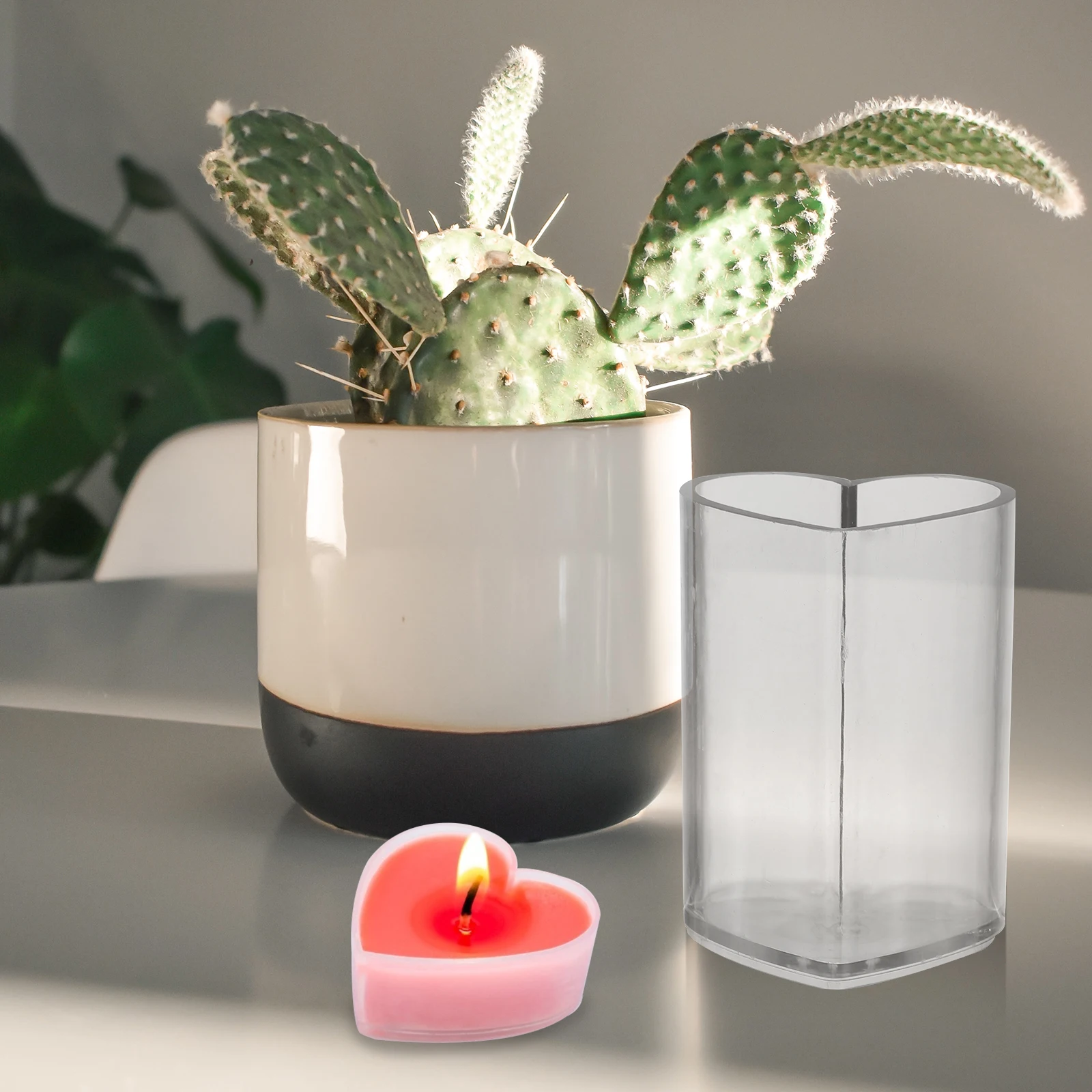 1 Set Heart Shaped Mold Reusable Diy Acrylic Mold Scented Making Kit Durable Compact Sealing Strip Alternative