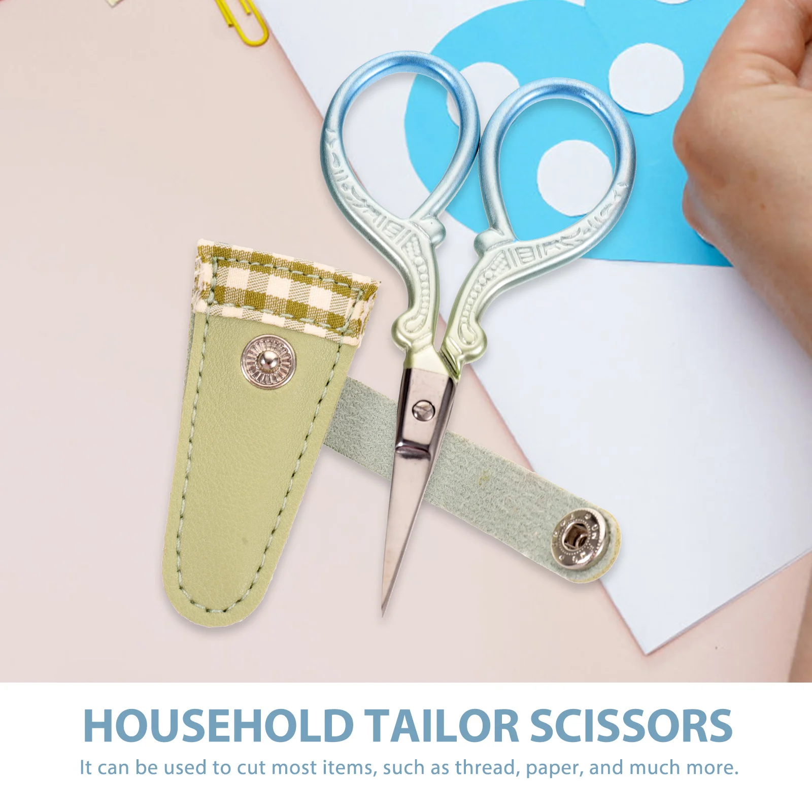 

1Set Stainless Steel Scissor Tool Set Vintage Embroidery Scissors Lightweight Household Tailor Scissors with Protective