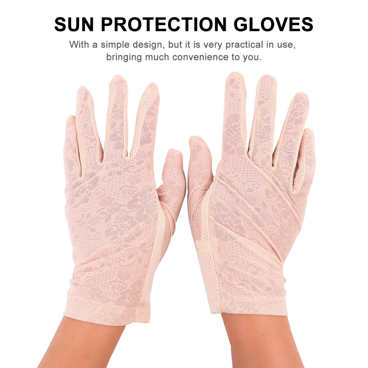 

Sunscreen Ice Gloves Non-slip Hands Cover Protection Outdoor Thin Section Women Beige Summer