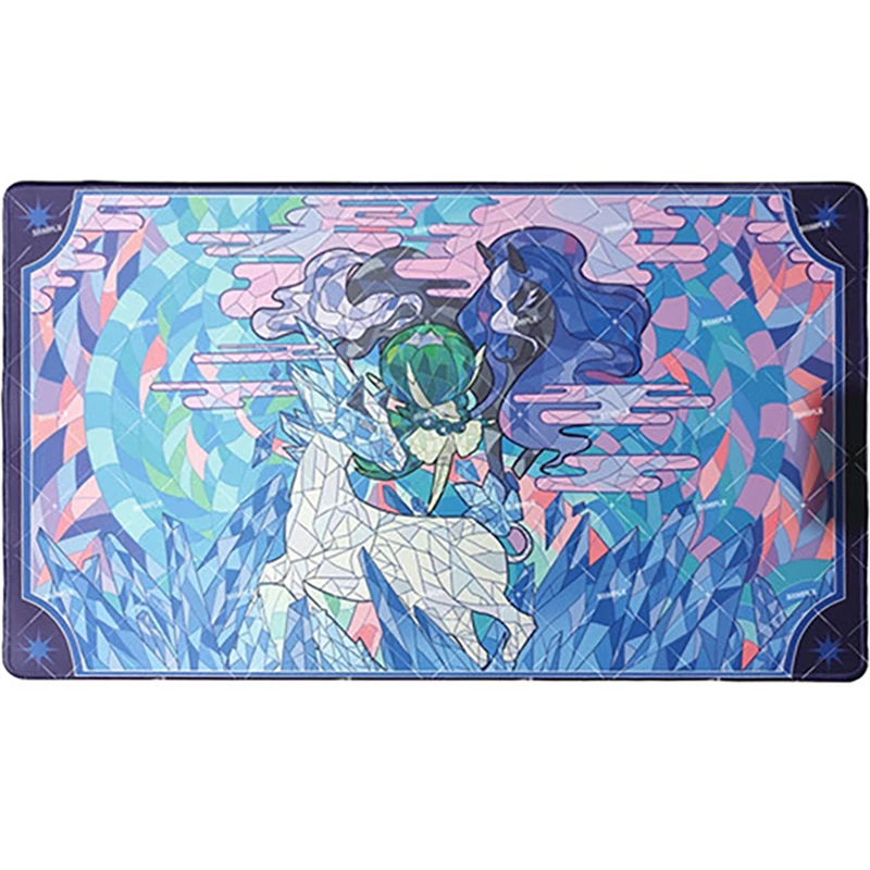 

Cartoon PTCG Spectrier Glastrier Calyrex Anime Game Card Rubber Card Pad Mouse Pad Keyboard Pad 600*350*2mm