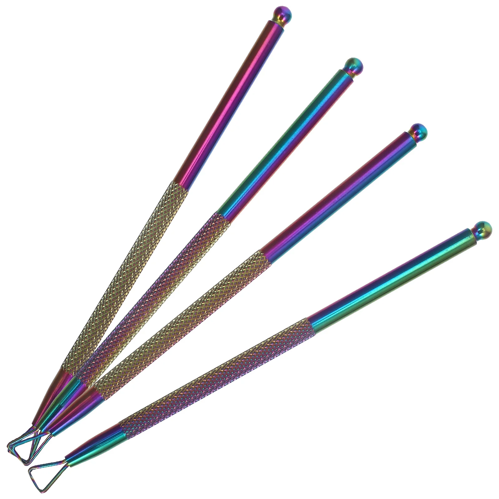 4 قطعة مسمار الفن إزالة أداة الفولاذ المقاوم للصدأ مثلث إهاب مقشرة للبشرة الميتة هلام البولندية تنظيف مانيكير صالون سبا المنزل #6