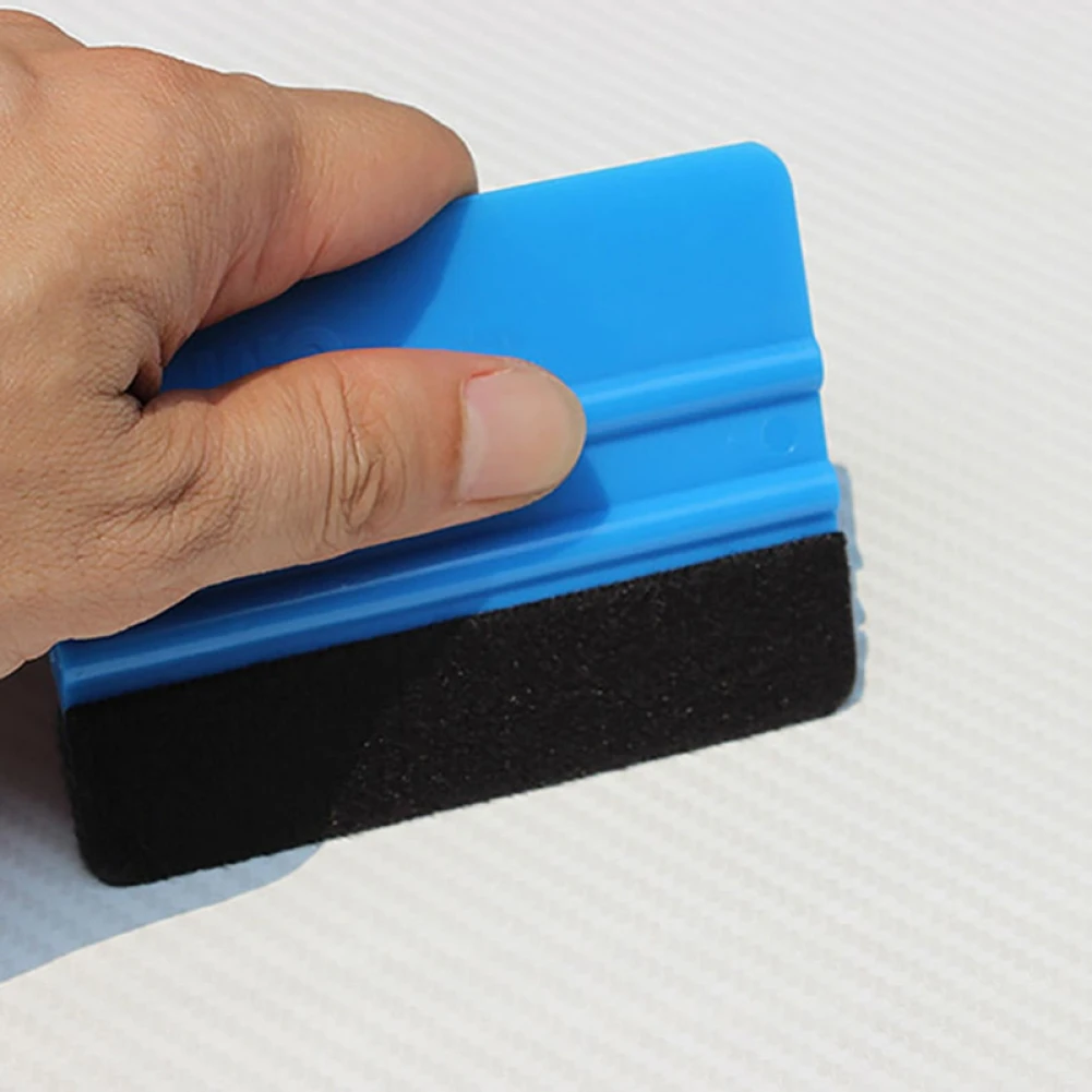 Blue Felt Squeegee Vinyl Film Tool Scraper Car Window Glass Wash Auto Accessories