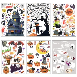 Verwijderbare Halloween muurstickers Horror Grim Reaper Heks Pompoen Raamstickers voor Halloween Party Home Bar Vloer Muurtattoo