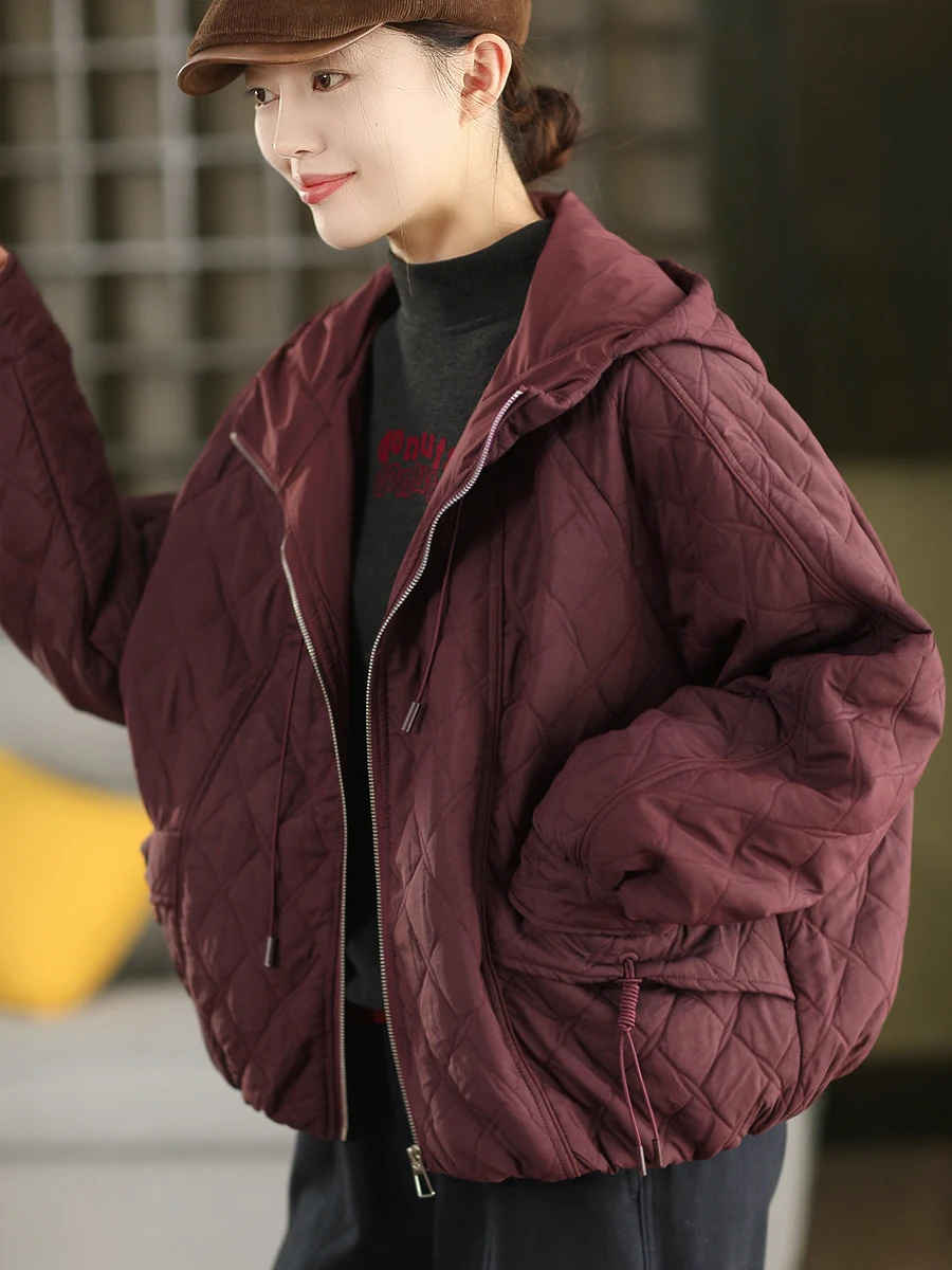 

Утепленная хлопковая куртка с капюшоном для женщин, зимнее теплое хлопковое пальто из чистого хлопка, стеганое, с длинными рукавами, на молнии