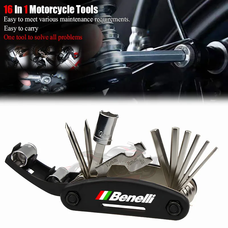 For Benelli TRK 800 502 X 502C 251 752S Leoncino BJ 500 250 TNT 125 150 300 600 16 In 1 Tool Repair Screw Driver Accessories ﻿