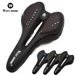 WEST BIKING Bike Saddle Comfortable Silicone Cushion Silica Gel Hollow Cycling Seat Shockproof Mountain Road Bicycle Saddle