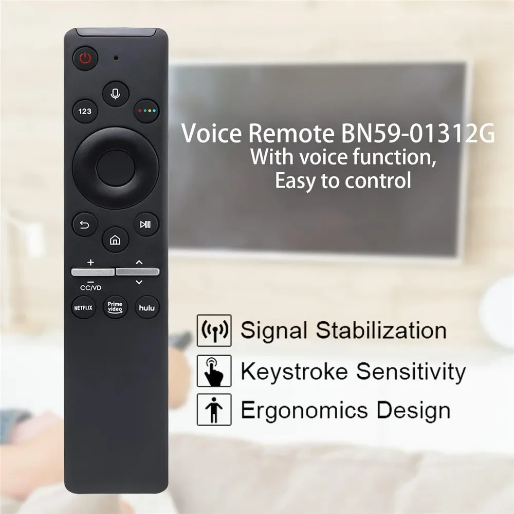 Replacement Voice Bluetooth Remote Control for BN59-01312G Samsung Smart TV QLED 4K 8K UHD with Netflix,Prime Video,Hulu Button