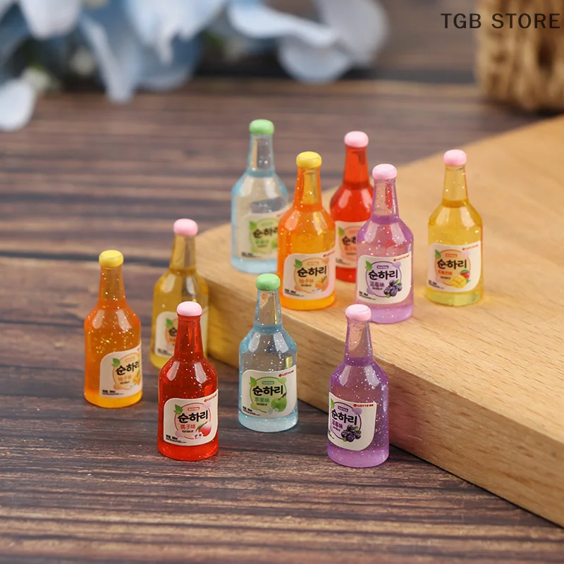 

10Pcs 1:12 Dollhouse Miniature Resin Bottle Simulation Wine Bottle Model Doll House Accessories Kids Toys