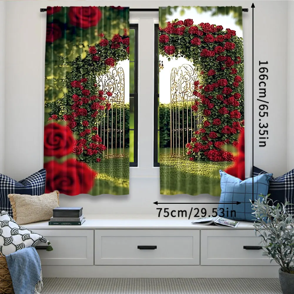 2Pcs Spring Garden Curtain Valentine\'S Day Flower Wedding Bridal Party Decorations Spring Garden Many Other Occasions