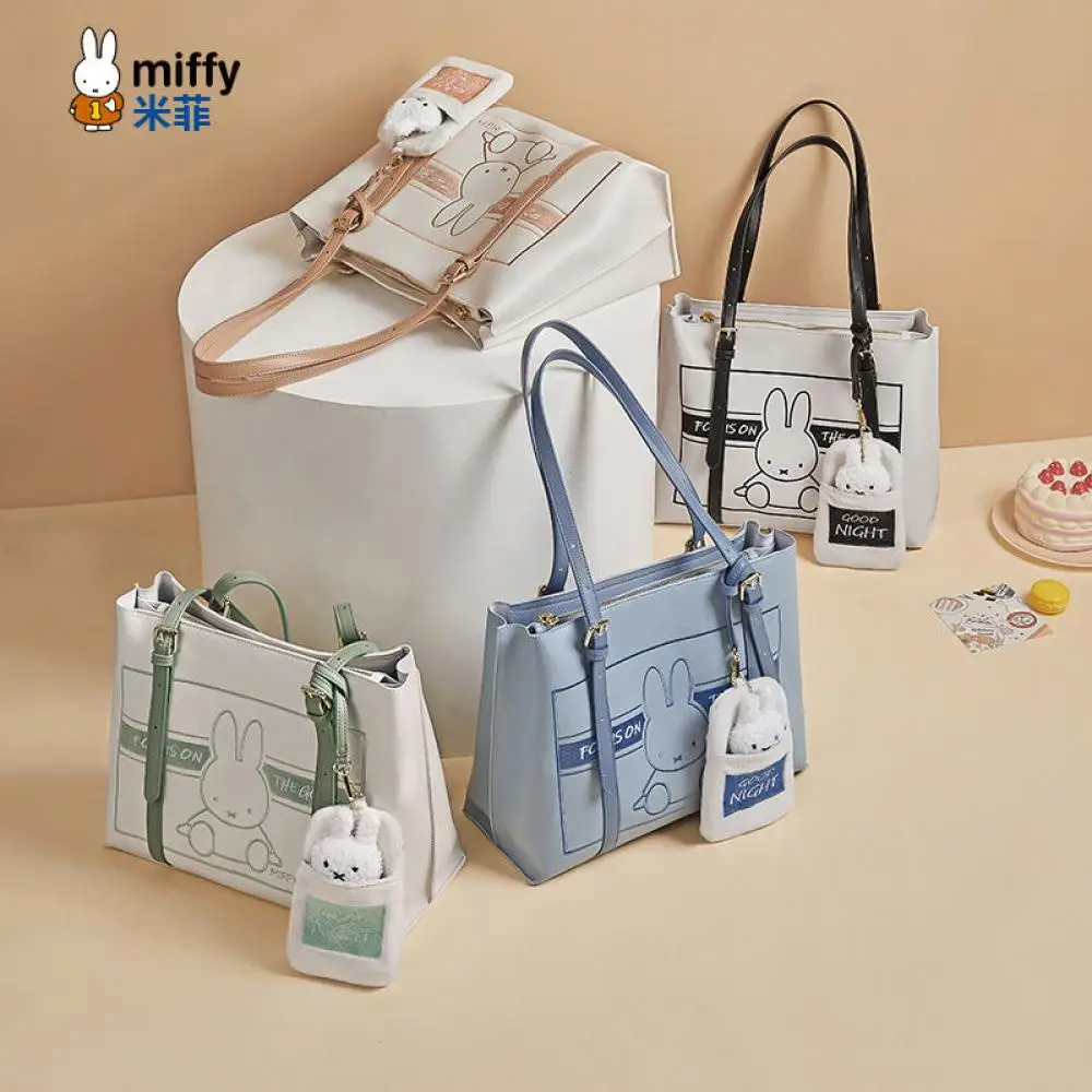 

Kawaii Miffy 2025 New Large Capacity Handbag for Women One Shoulder Underarm Handbag Portable Commuter Bag