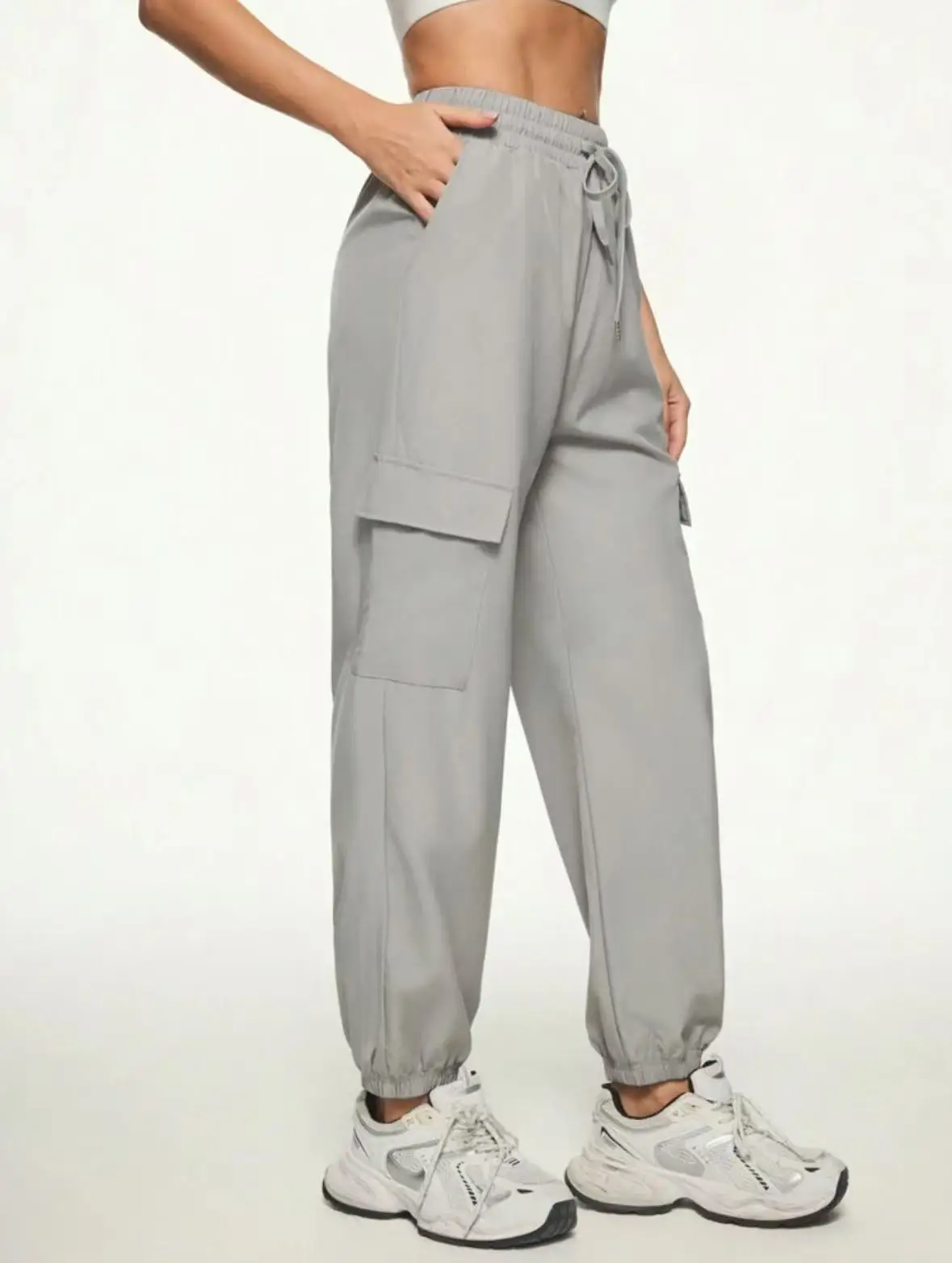 Women's Casual Sports Pants with Adjustable Drawstring Waist, Comfortable Fit, Suitable for Fitness, Home, and Outdoor Activities