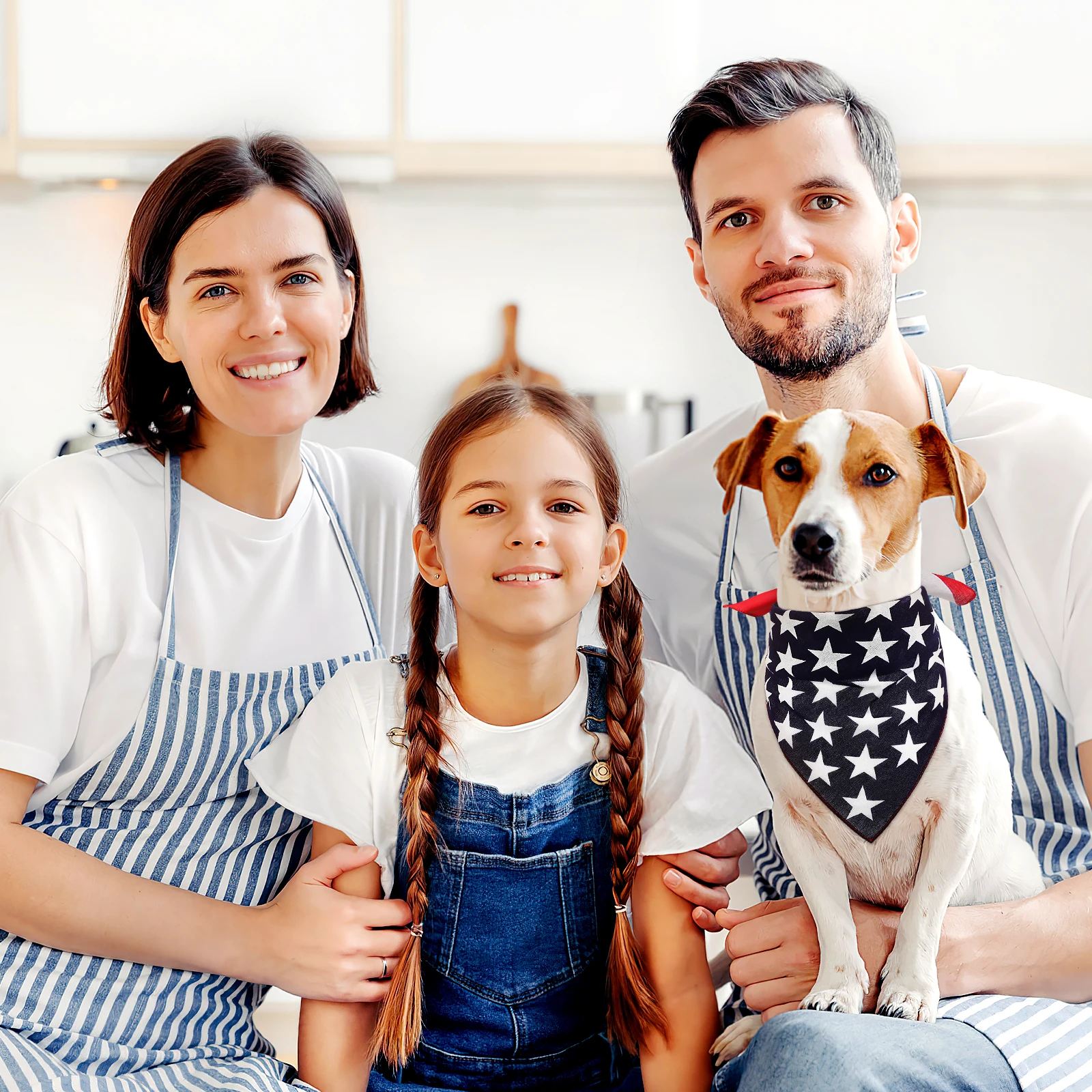 

American Flag Pet Scarf Dog Bandana Soft Collar Patriotic Puppy Necklace Decor Birthday Party Dress Up Gift Dog Bib