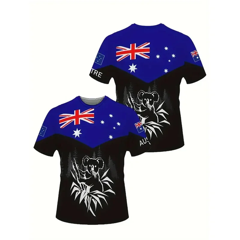 Australia Flag 3d Printed T Shirt For Men Sydney Opera Graphics T-shirt Oversized Tops Short Sleeves Tees Sports Loose T Shirts