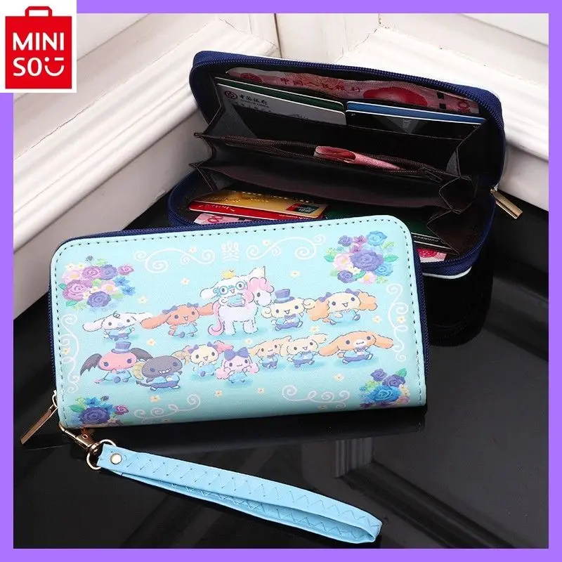 

MINISO Hello Kitty Jade Guigou Printed Change Storage Bag for Women High Quality PVC Card ID Large Capacity Multi Card Wallet