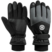 Winter Snowboard Ski Gloves Unisex PU Leather Non-slip Touch Screen Waterproof Motorcycle Cycling Fleece Warm Riding Gloves
