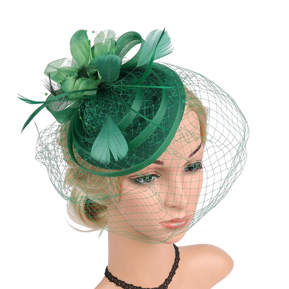 

Элегантная заколка-фасцинатор для волос, классическая свадебная повязка на голову, аксессуар для прически на свадьбу или коктейльную вечеринку