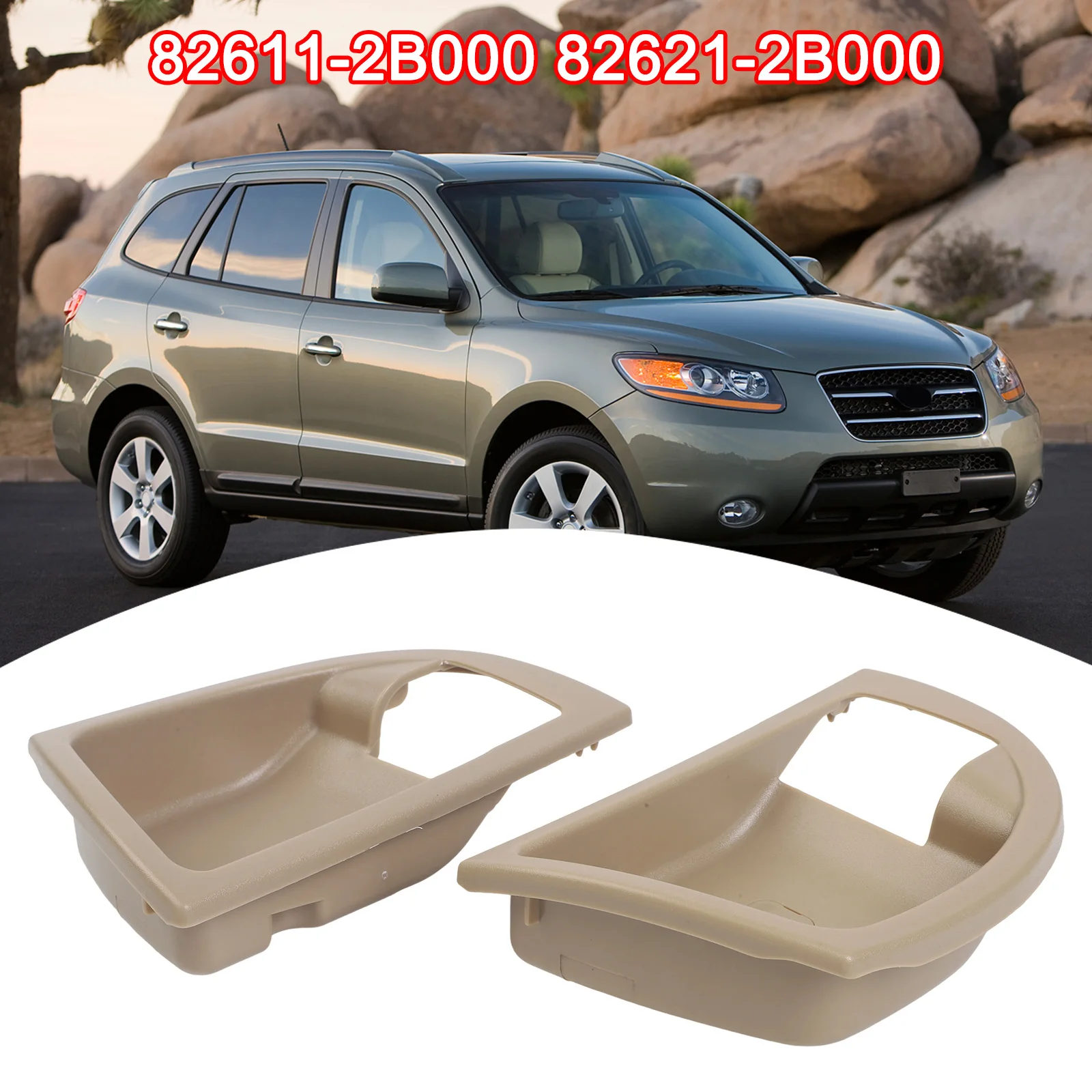 1 Pair Front Inner Inside Interior Door Handle Cover Replacement For Hyundai Santa Fe 2007-2012 Automotive Accessories