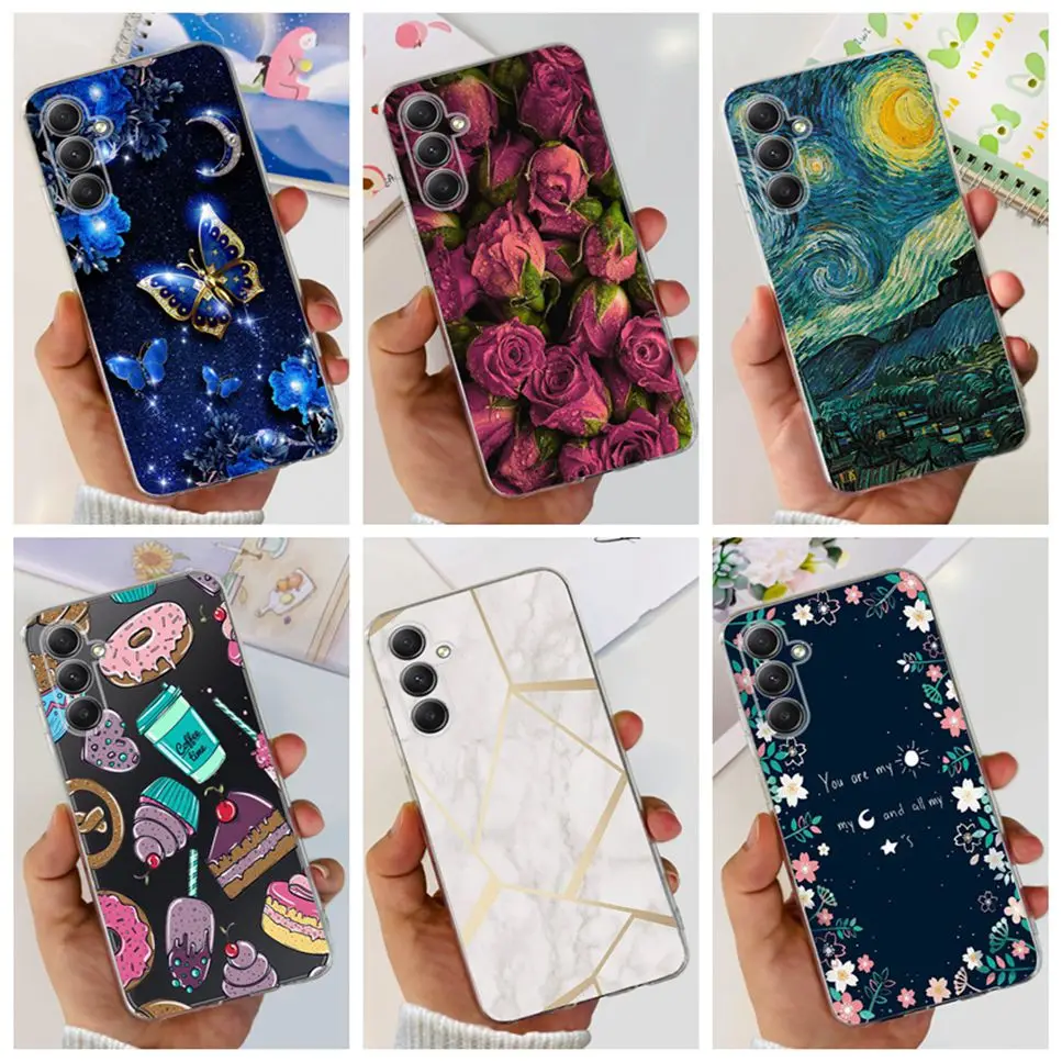 For Samsung Galaxy A25 5G Case Fashion Kawaii Cute Painted Soft TPU Clear Silicone Back Cover For Samsung A25 Phone Case Bumper