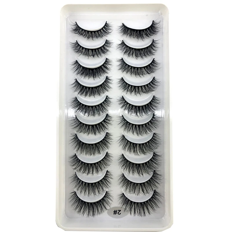 AMSDCN Künstliche Kurze Nerz-Wimpern, Natürlich Dramatische Falsche Wimpern, 10 Paar 3D-Wimpern für Make-up – Detail 23
