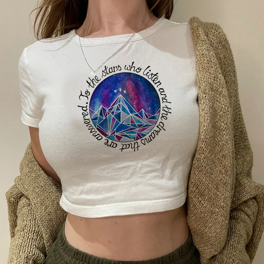 Acotar-女性のy2kグラフィッククロップトップ,韓国のファッションストリートウェア,トレンディなTシャツ,2000s