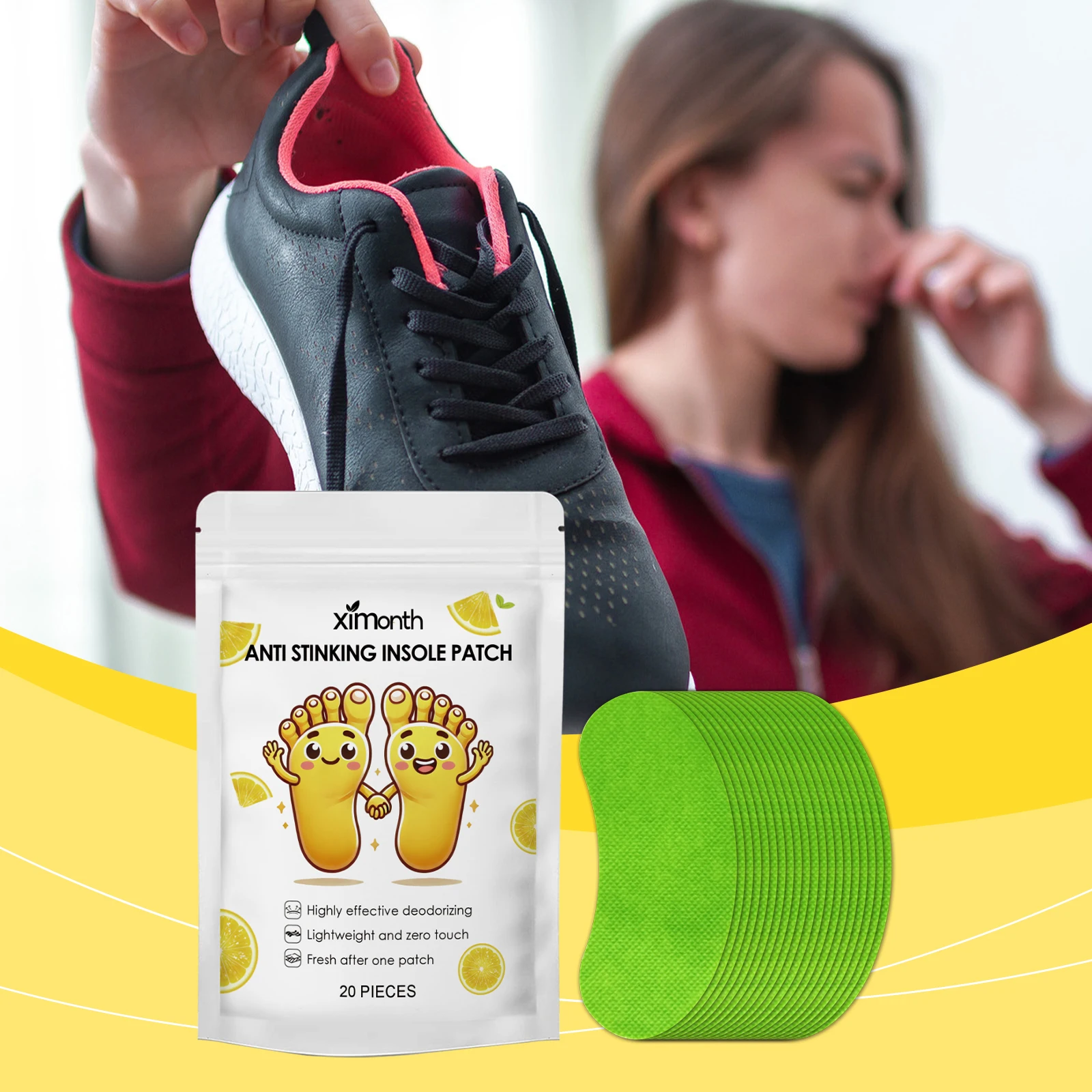 Shoe Deodorant Insole Patch Anti Sticking Foot Odor Patch Sweat Absorbing Moisture Proof Long Lasting Fresh For Casual Sports
