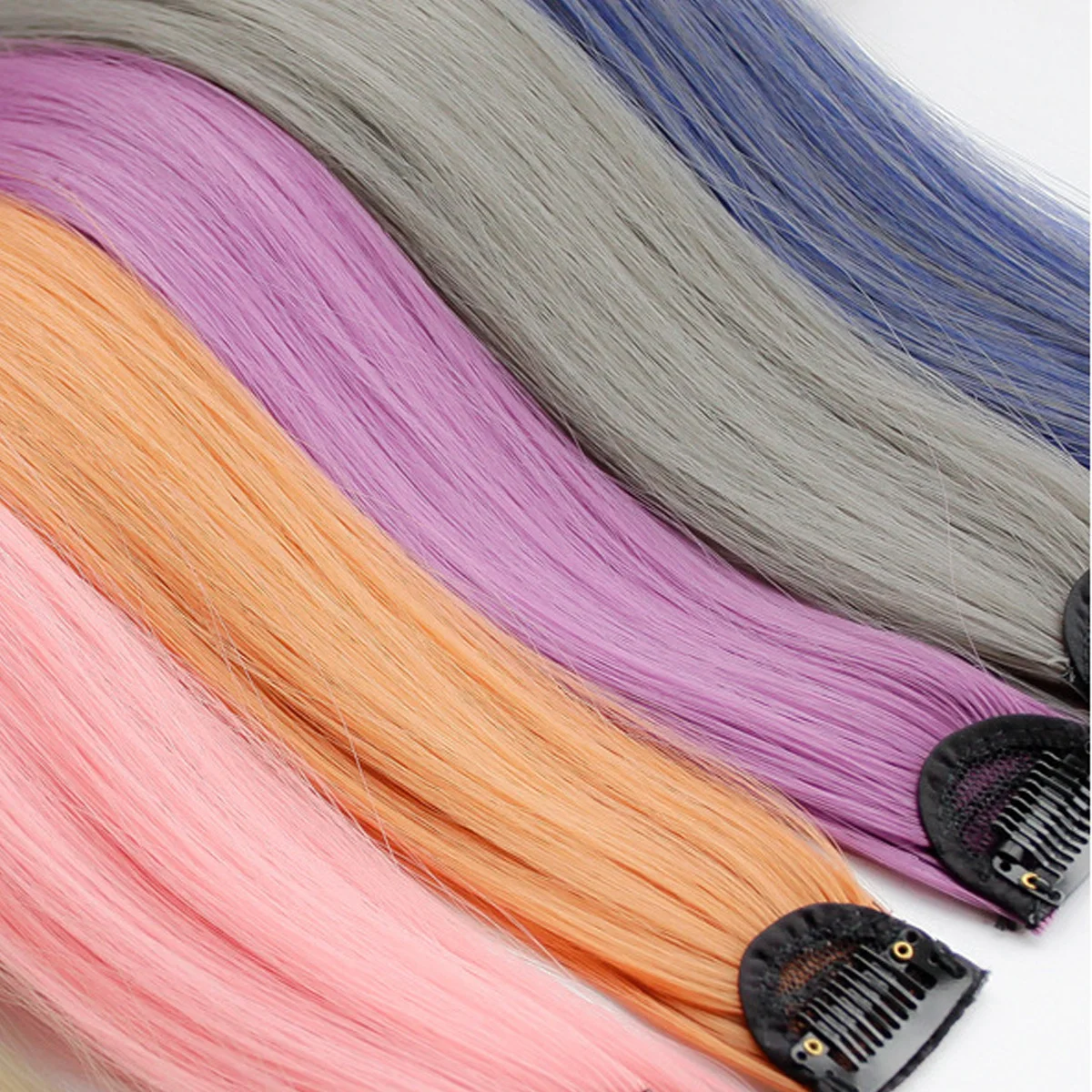 1pcs Colored Wig Piece Long Hair Highlights Gradient Invisible Seamless Natural Hair Extensions Padding Hang Ear Dyed Curls