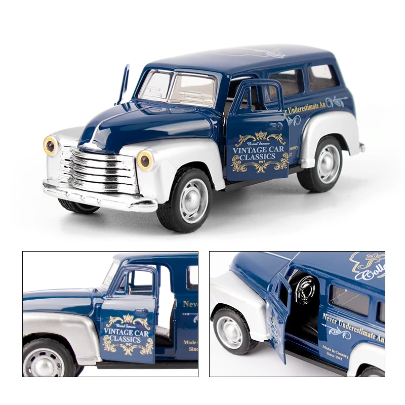 1:32 Legering Simulatie Schoolbus Klassieke Vintage Auto Simulatiemodel Schoolbus Geluid en Licht Kinderspeelgoed
