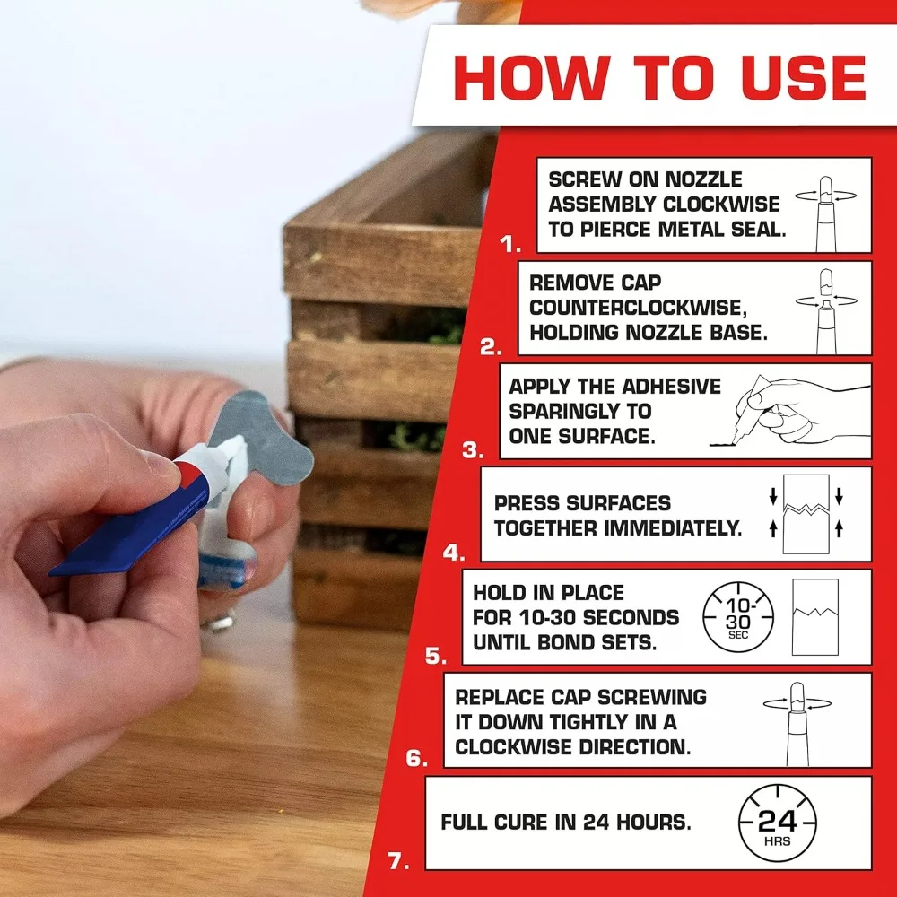 Super Glue Clear 0.07 fl oz Tube 2 Pack Instant Adhesive for Plastic Wood Metal Crafts Repair