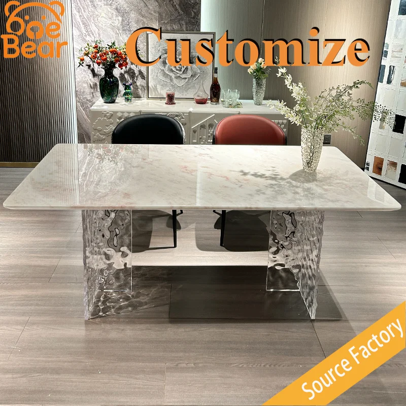 Clear Acrylic Dining Table, Modern Transparent Kitchen Table, Minimalist Home Dining Room Furniture Mesa De Comedor