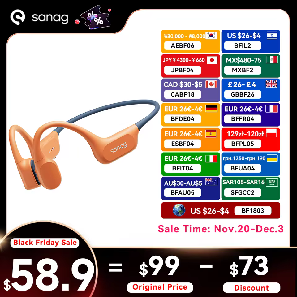 Sanag B77S IPX8 수영용 이어폰