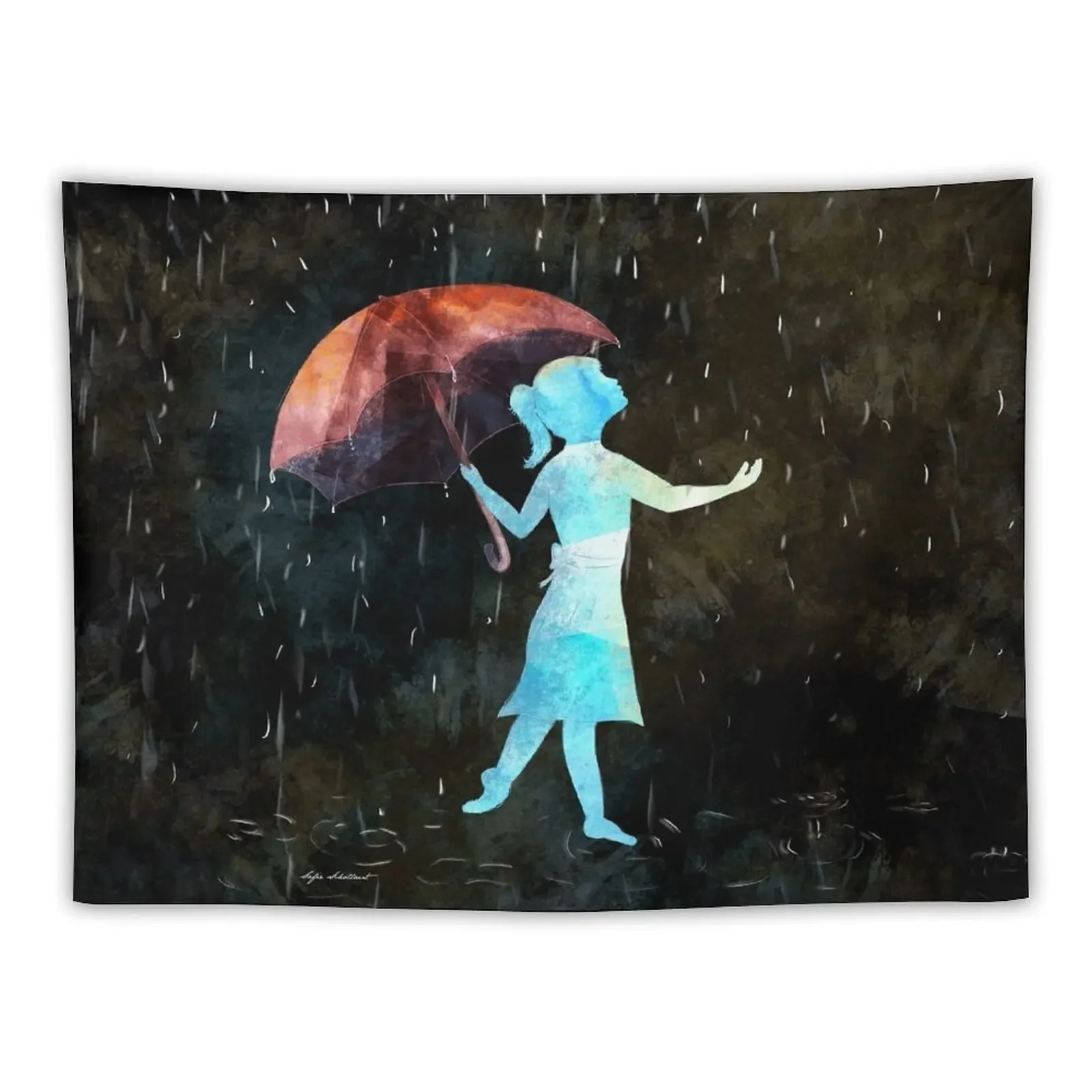 

Dancing in the rain Tapestry Aesthetic Home Decor Decorative Wall Murals Tapestry