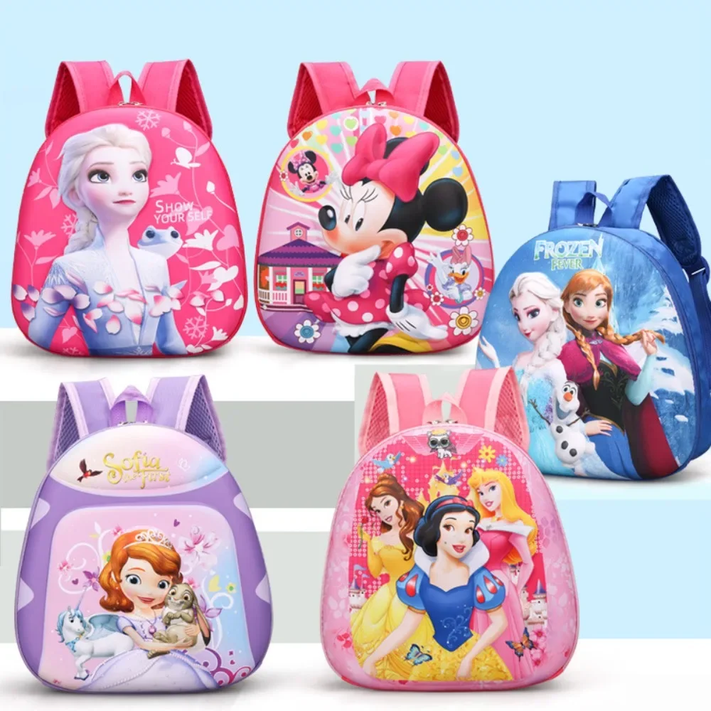 Disney Cartoon Fashion School Bags for Children Aged 2-7 Lightweight 3D Wear Resistant High-quality Lovely Backpacks Kids Gifts