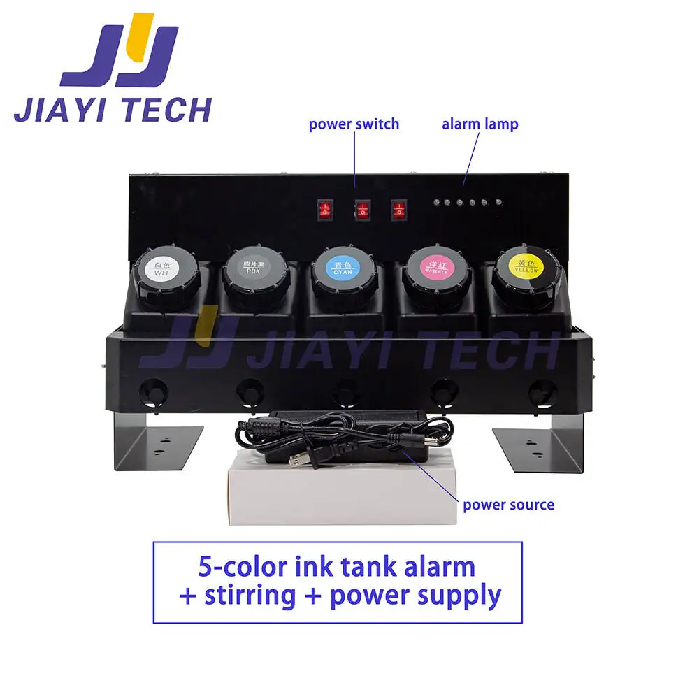 

5-Color UV White Ink Cartridge for XP600/TX800/i3200 Printhead Stirring Anti-Sedimentation 1500ml Bottle with Low Ink Alert