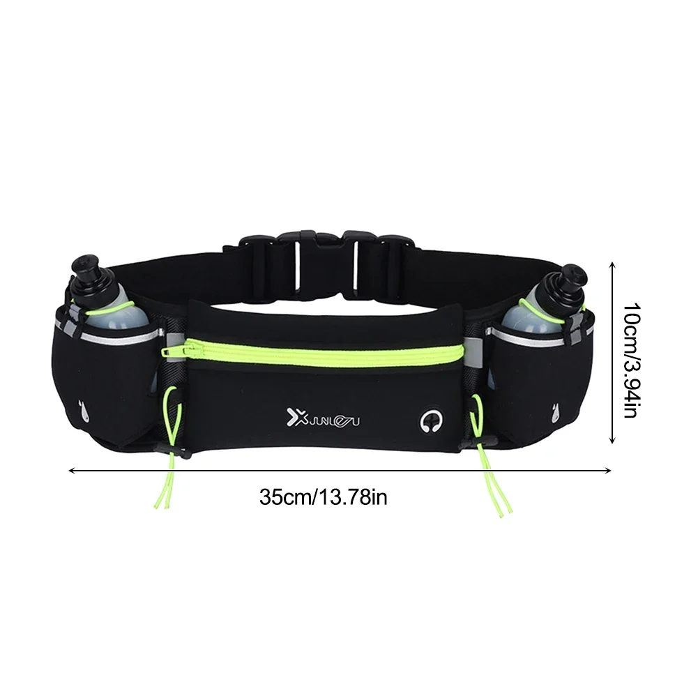 Hydration Running Belt with Bottles Multiple Pockets Running Pouch Belt Adjustable Strap Exercise Waist Pouch for Outdoor Sports