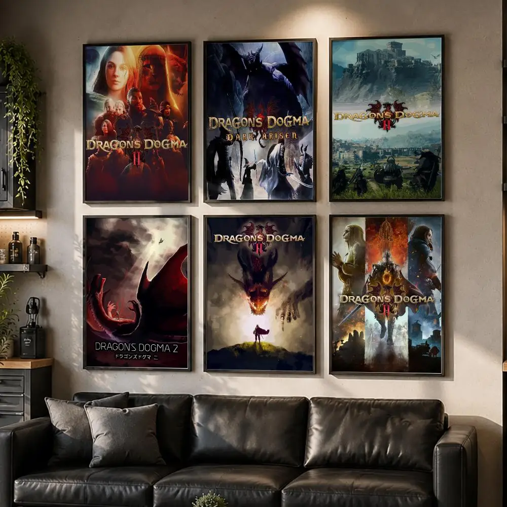 Video Game D-Dragon D-Dogma Poster HD Home Wall Stickers House Hallway Living Room Bedroom Bar Office Decor Art Prints