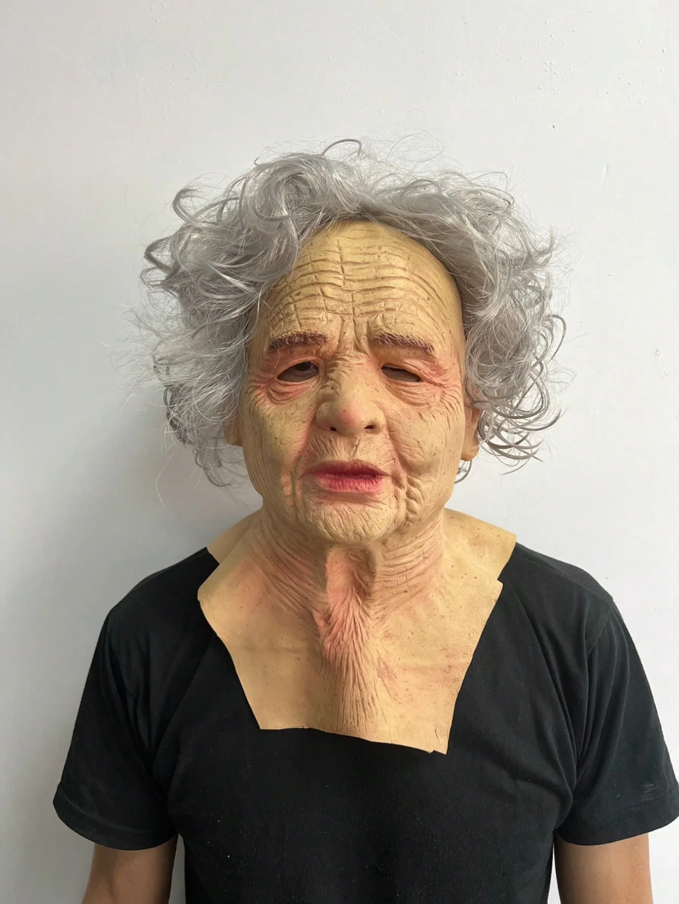Elderly Woman Man Mask Wrinkle Full for Head Mask Grandpa/Grandma Face Mask Devil Novelty Supplies Halloween Party Cosplay Props