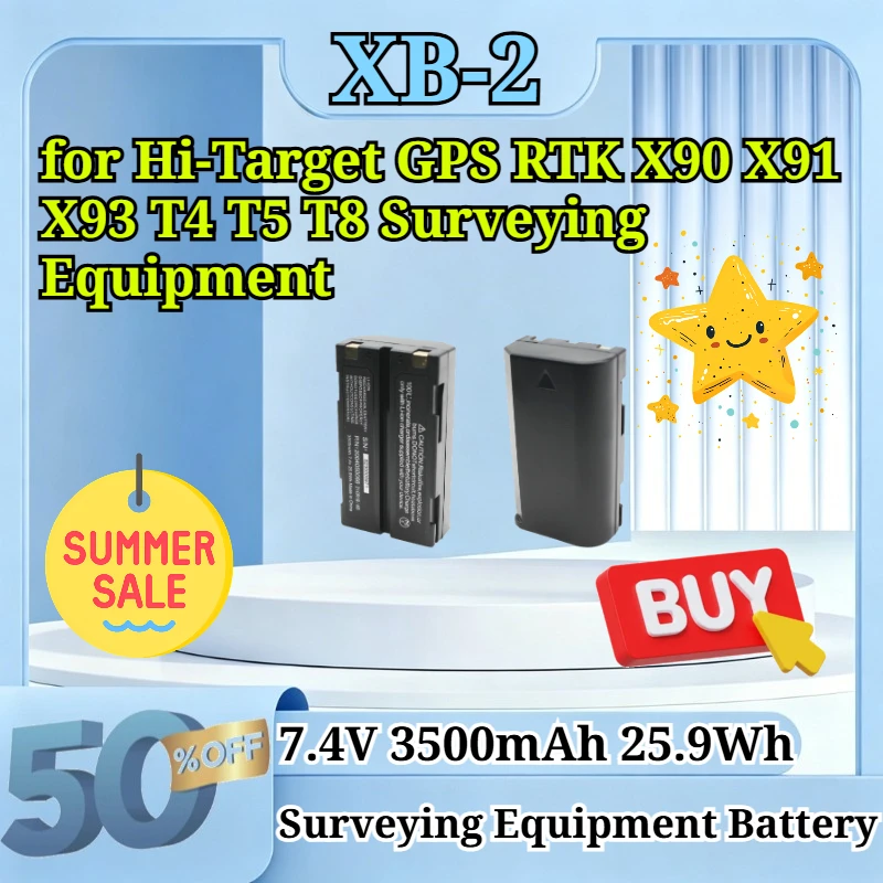 XB-2 7.4V 3500mAh 25.9Wh Replacement Li-Polymer Battery for Hi-Target GPS RTK X90 X91 X93 T4 T5 T8 Surveying Equipment Battery