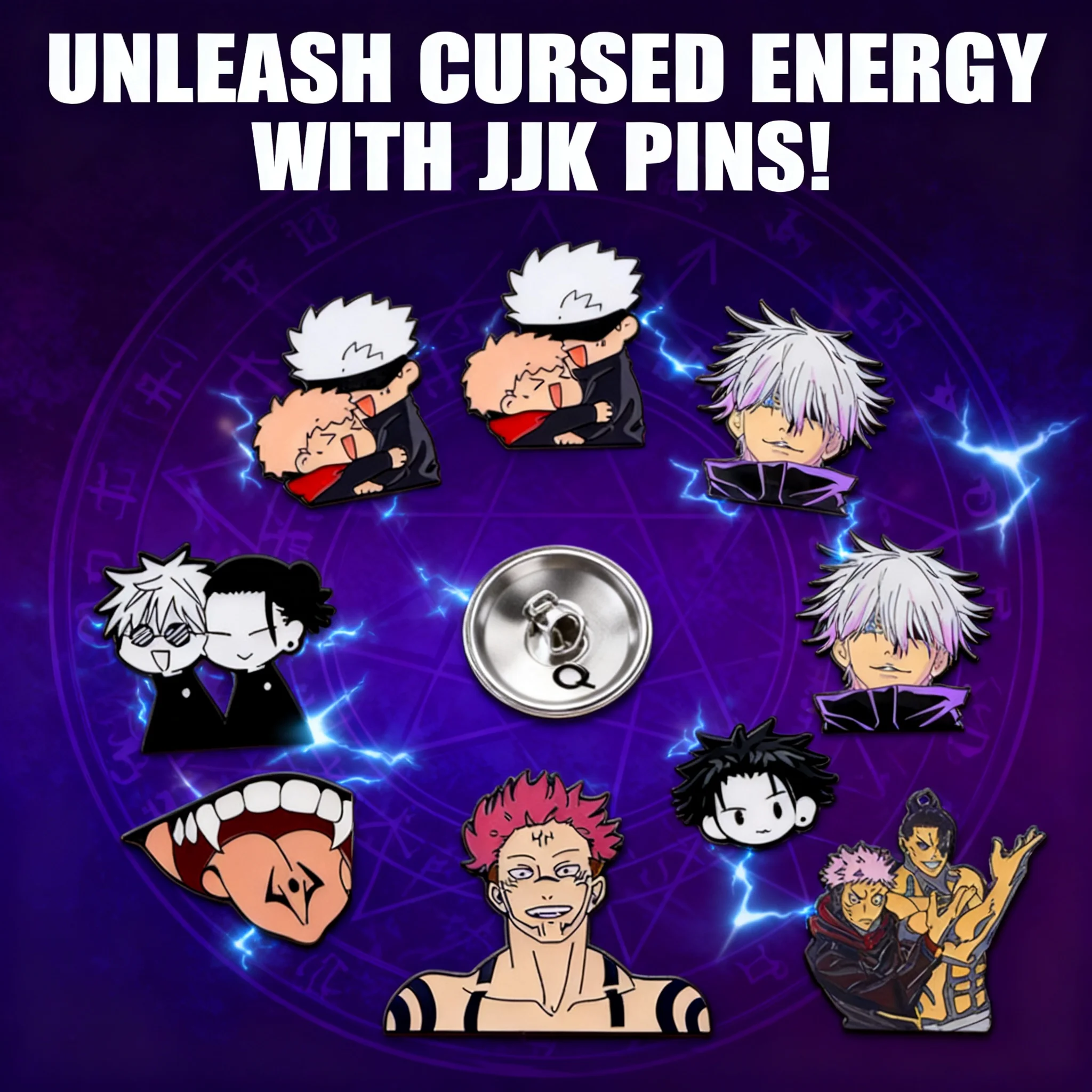 Broche Anime Jujutsu Kaisen, Badge en Émail, Accessoire Métallique pour Vêtements, Sac, Sac à Dos, Cadeau Cosplay