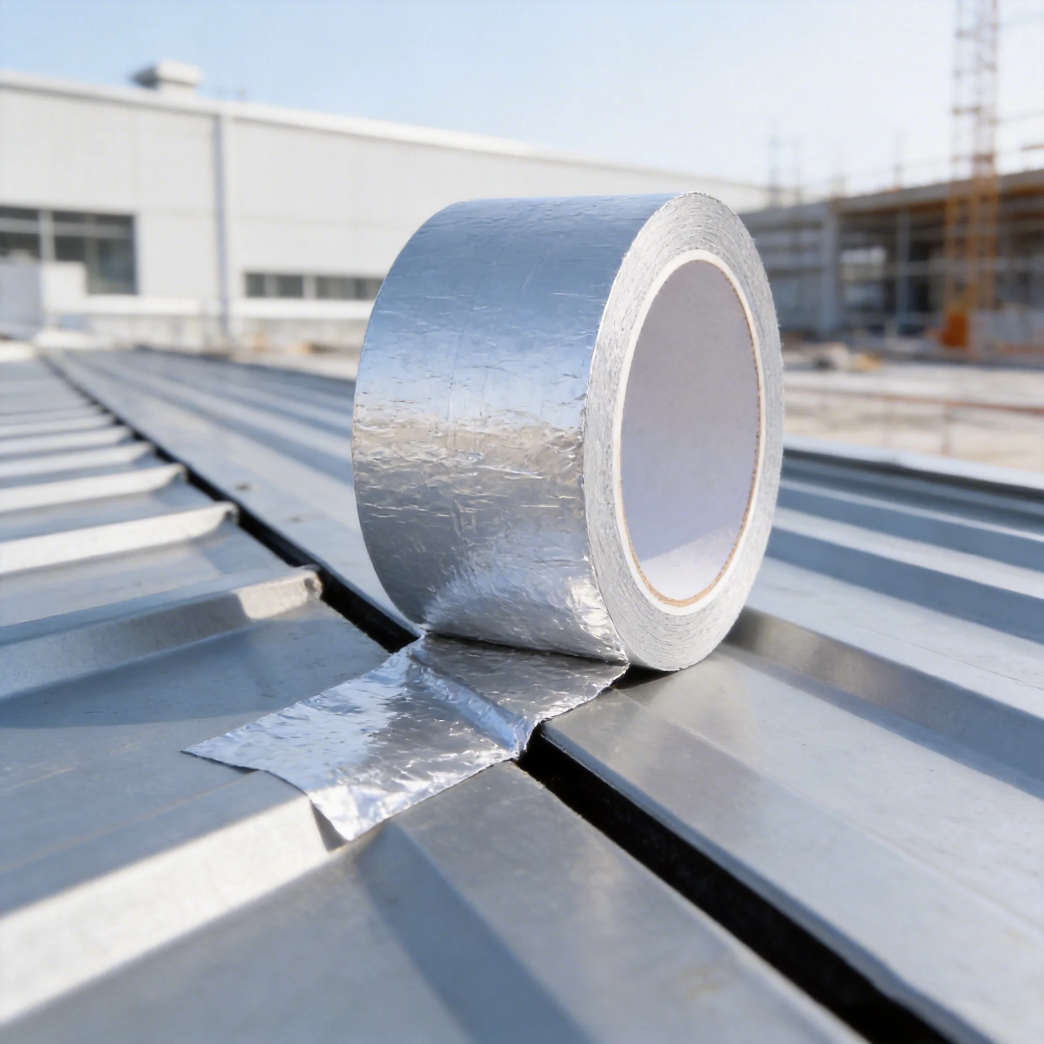 5 Rolls PET Reinforced Aluminum Foil Tape 50mm x 20m Heat Resistant Tear Resistant Insulation Shielding Adhesive Tape