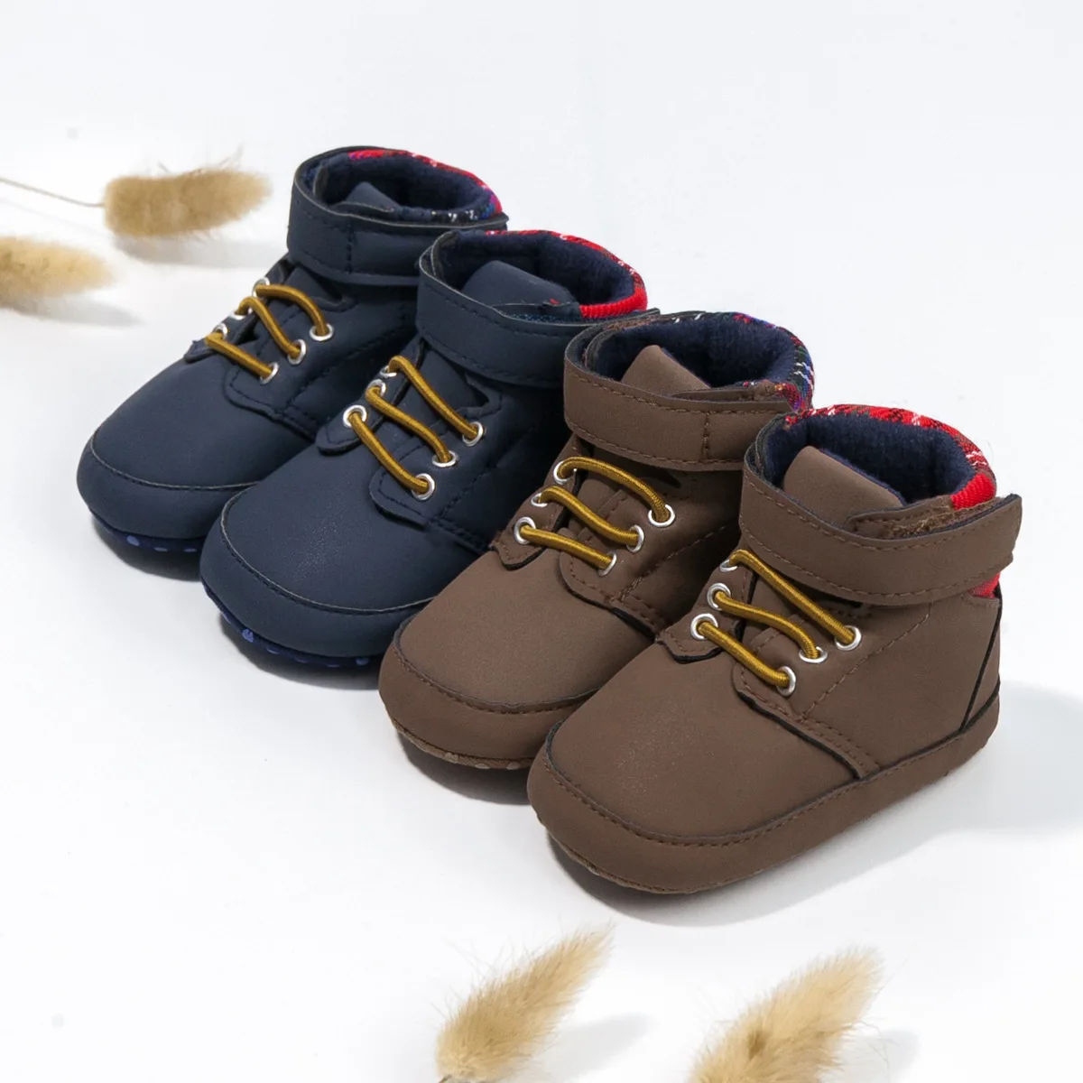 

Spring and Autumn Style 0-1 Year Old Baby Walking Shoes High Top Soft Soled Baby Shoes Casual Baby Shoes