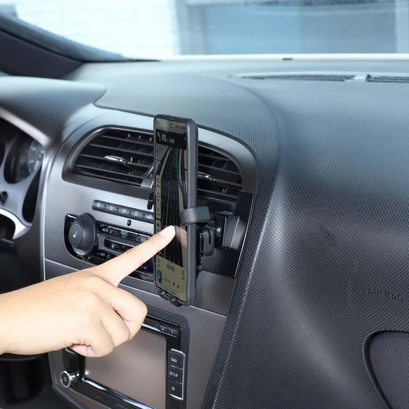 

1Pcs ABS black For Seat leon 2008-2012 central control air outlet mobile phone holder car interior modification accessories