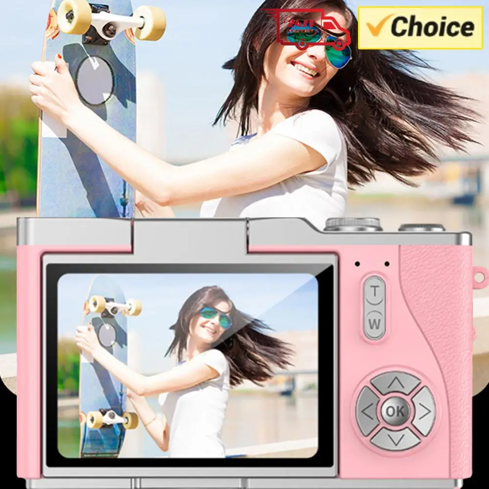 

Цифровая камера 4K, 48 МП, портативная CCD-камера, видеокамера с 8-кратным зумом, видеорекордер с поворотным экраном на 180° для подростков, взрослых и начинающих.