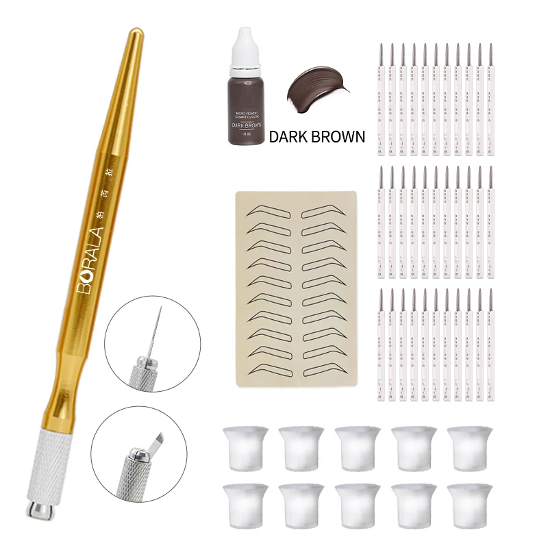 

Tattoo Kit Makeup Tattoo Microblading Pen Eyebrows Eyeliner Lips HandMade Pen Handmade Embroidery Tattoo Pigment Practice Suit