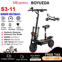BOYUEDA S3-11 Electric Scooter 6000W Dual Motor 85km/h 60V38Ah 120KM Range 200KG Max Load 11\