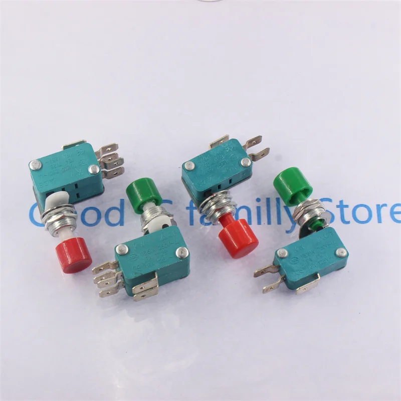 3Pins 6PIN Red green Signal PushButton Switch 16A 125V/250V AC Momentary reset Switch SPDT 1 NO 1 NC DS438 DS448 KW3-0Z-2