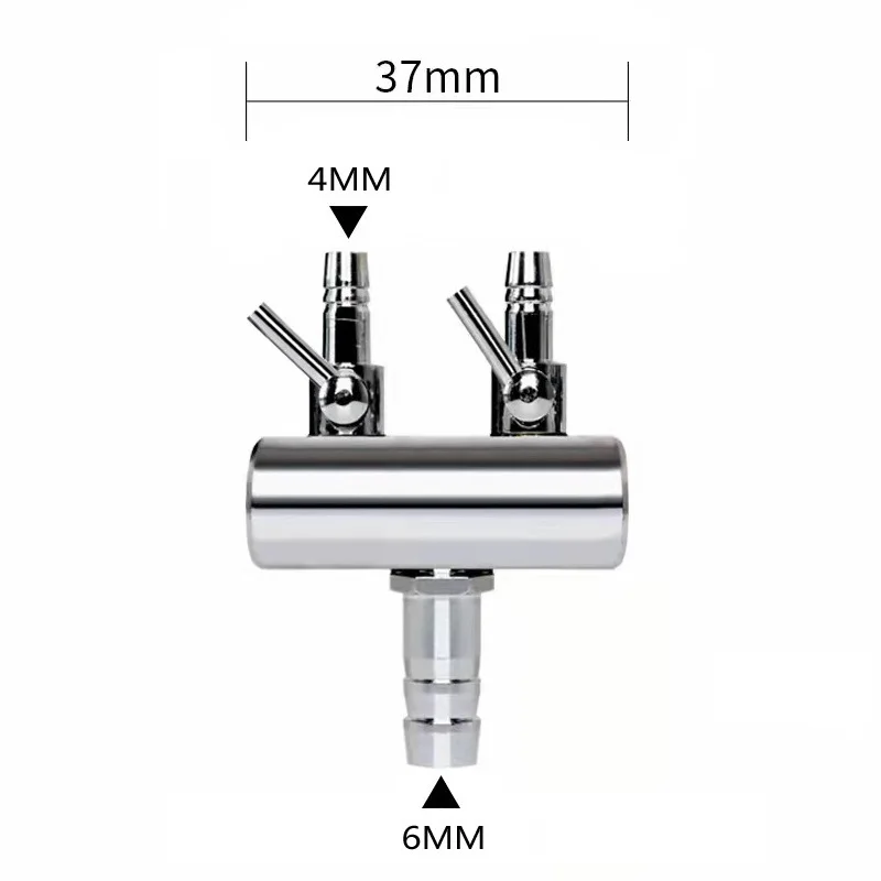 Fish Tank Oxygen Pump Splitter Aerator Gas Volume Control Valve Metal Aquarium Aerator Pump Stainless Steel Chrome Distributor